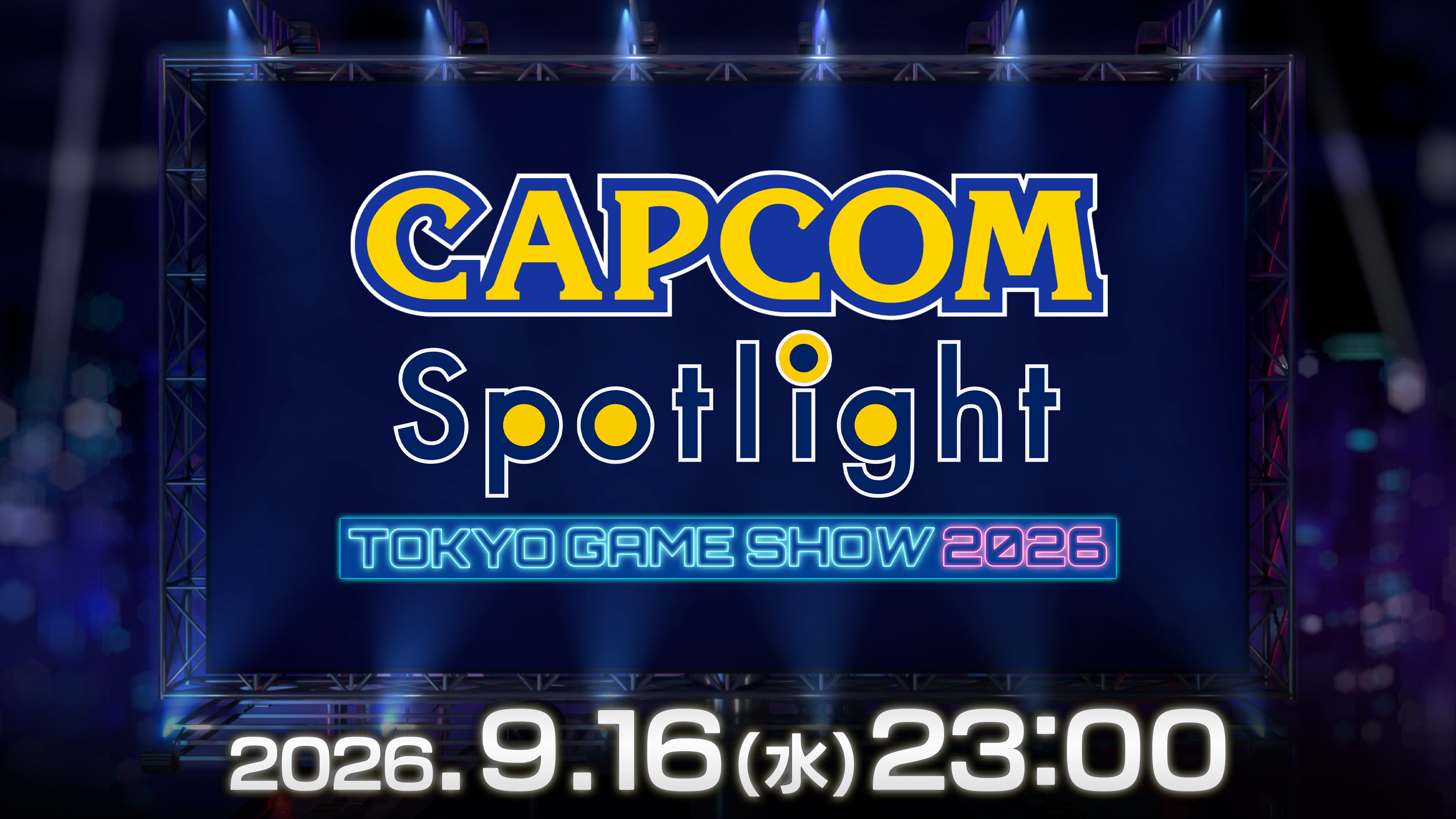 Capcom Spotlight TGS 2026 artwork showing 11 p.m. JST on September 16, equivalent to 10 a.m. ET and 7 a.m. PT