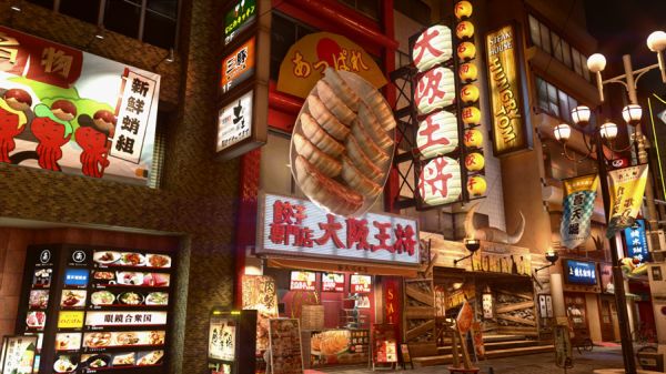 Osaka restaurant façades recreated in Yakuza Kiwami 2