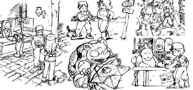 Capsule Monsters sketches, the early concept that preceded Pokémon