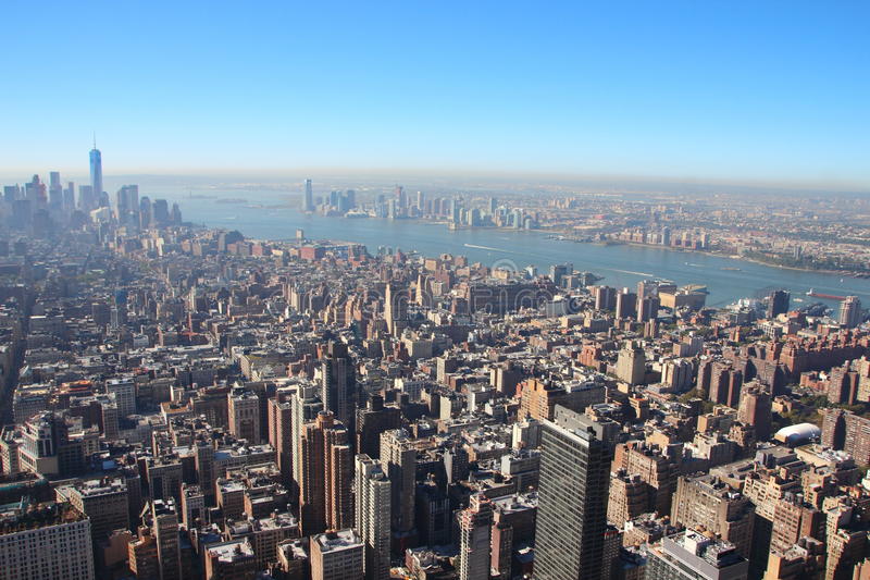 Sky obscured by pollution over downtown New York