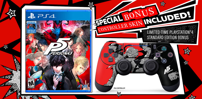 Standard PS4 Edition of Persona 5 Includes a DualShock 4 Skin in America