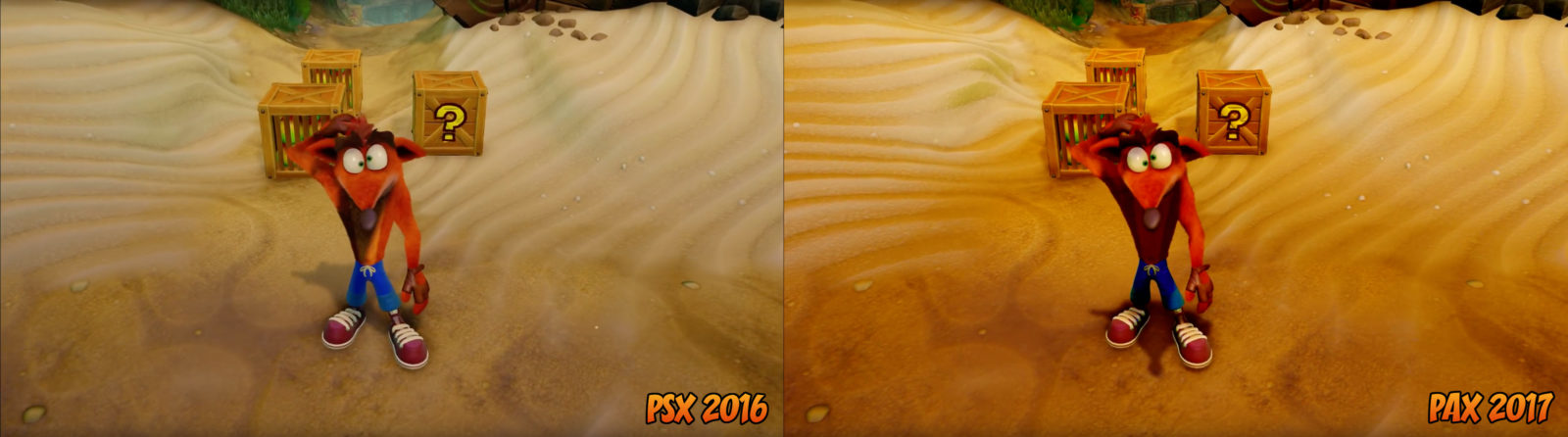 Crash Bandicoot N. Sane Trilogy in New Gameplay Comparison