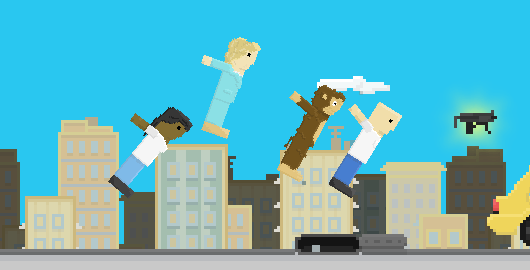 Getaway Shootout - Jump Like You Are on a Seesaw in This Free Game