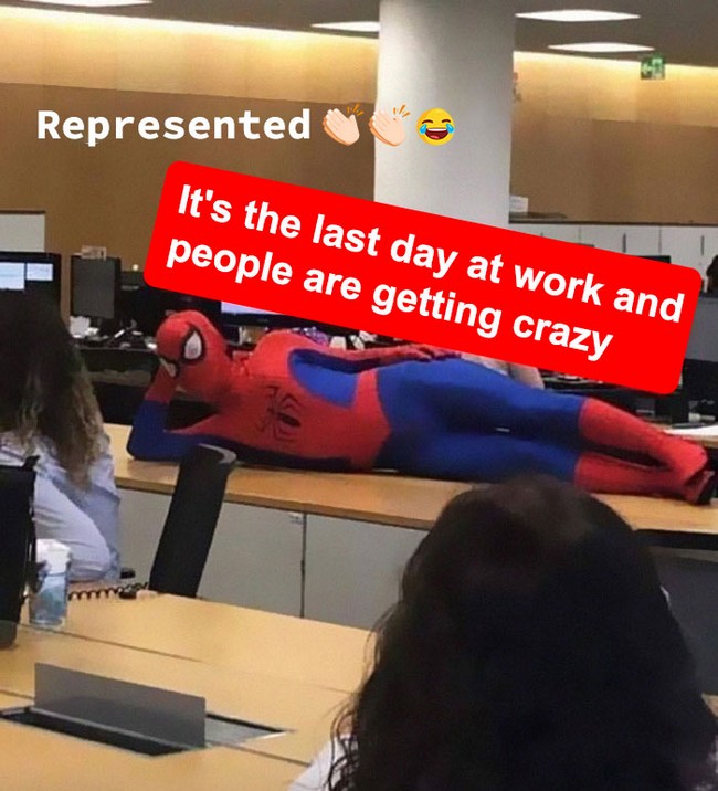 Image 1 related to the article Former Bank Worker Resigns and Spends His Last Day at Work Dressed as Spider-Man