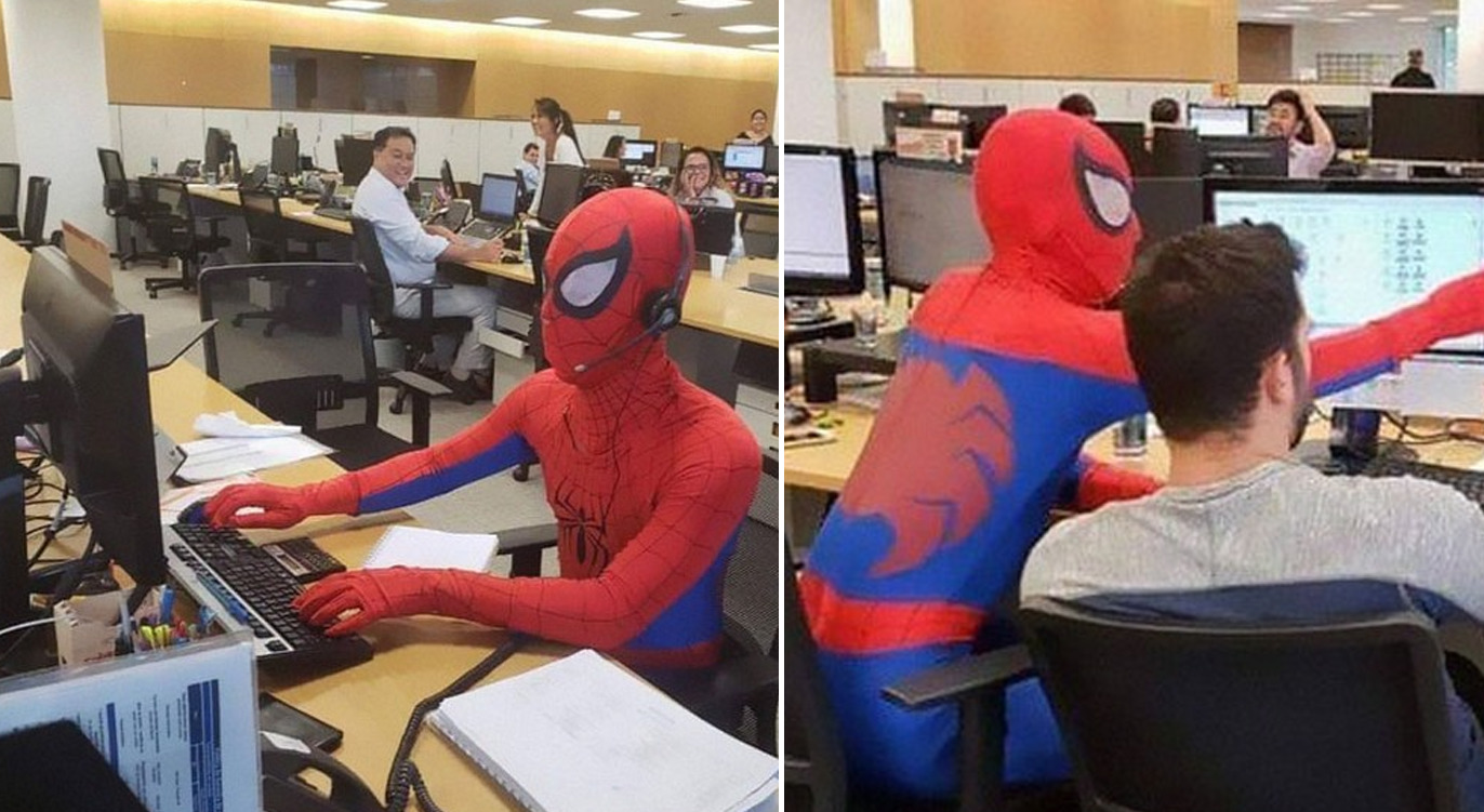 Former Bank Worker Resigns and Spends His Last Day at Work Dressed as Spider-Man