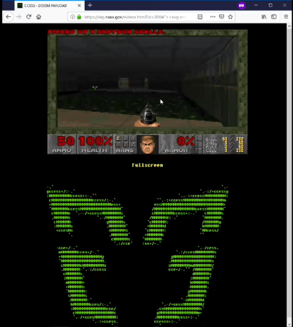 Doom running on a NASA page