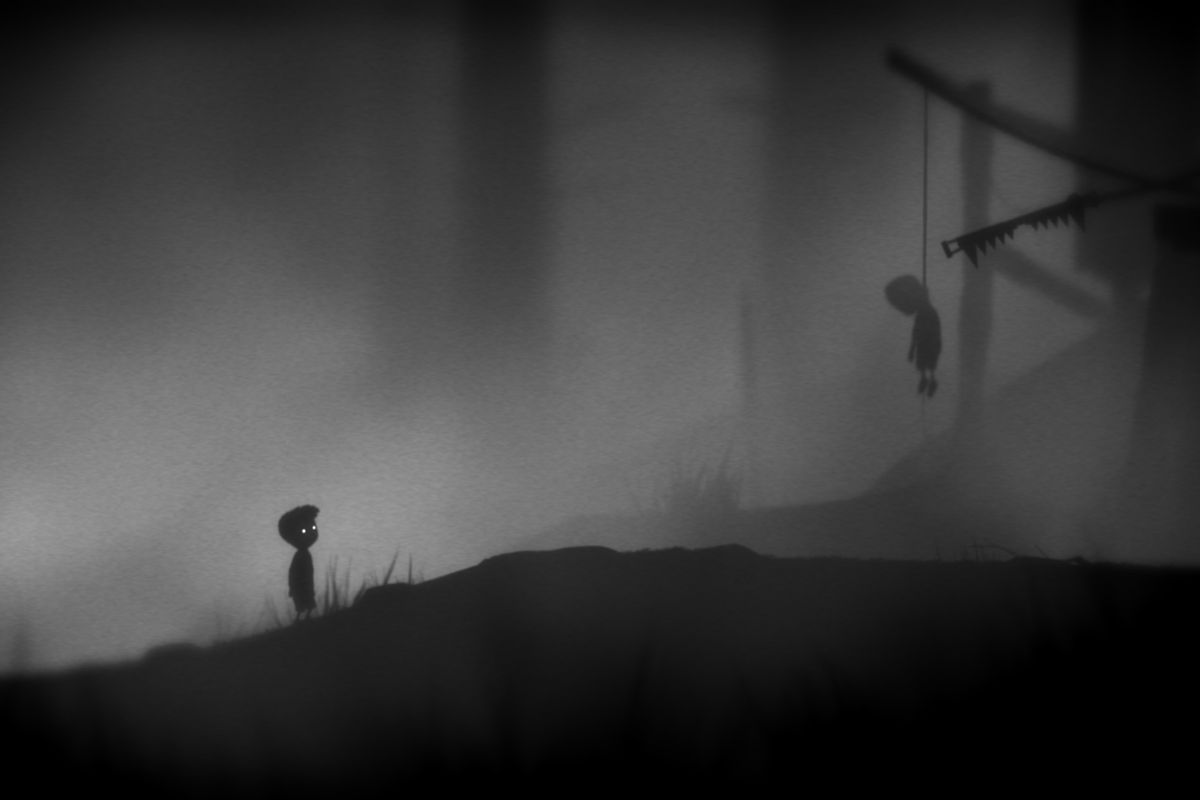 Hanged bodies in Limbo's dark setting