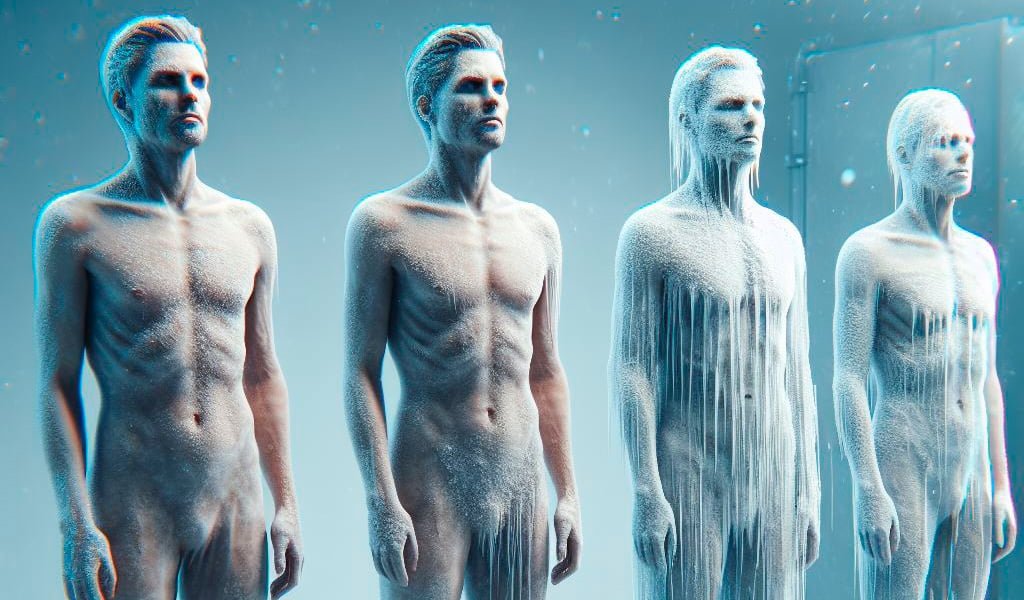 Man being frozen. From Eu, Brasileiro's exclusive collection (Jean Felipe).