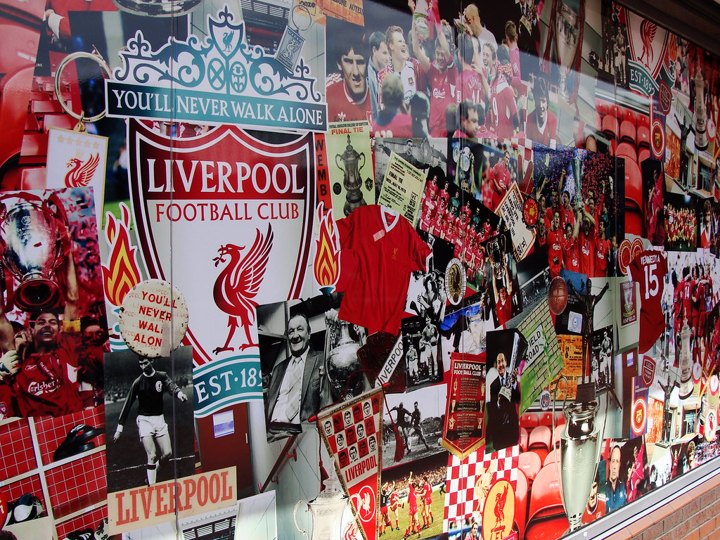 Mural with photos from Liverpool FC history. Photo: Ben Sutherland/Flickr (Creative Commons).
