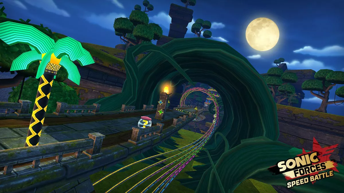Lambert Grove is one of several environments in Sonic Forces: Speed Battle. Official SEGA archive.